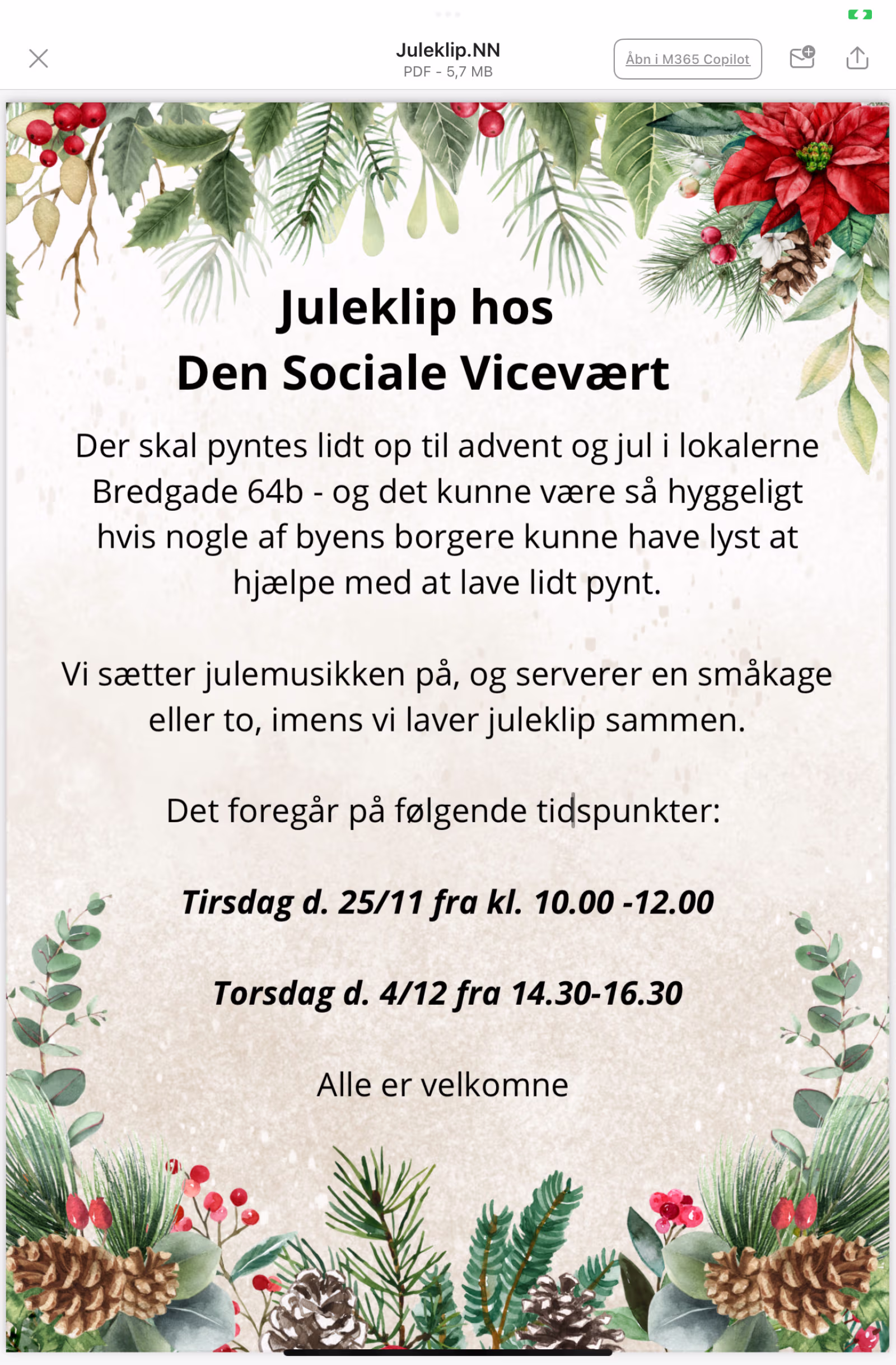 Juleklip og hygge hos Viceværten