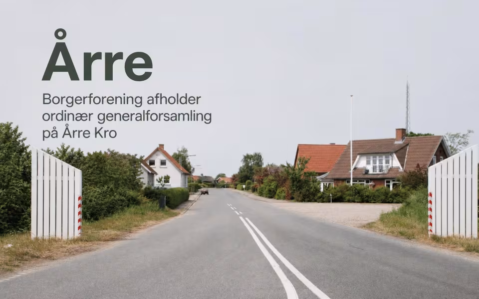 Årre Borgerforening afholder ordinær generalforsamling på Årre Kro