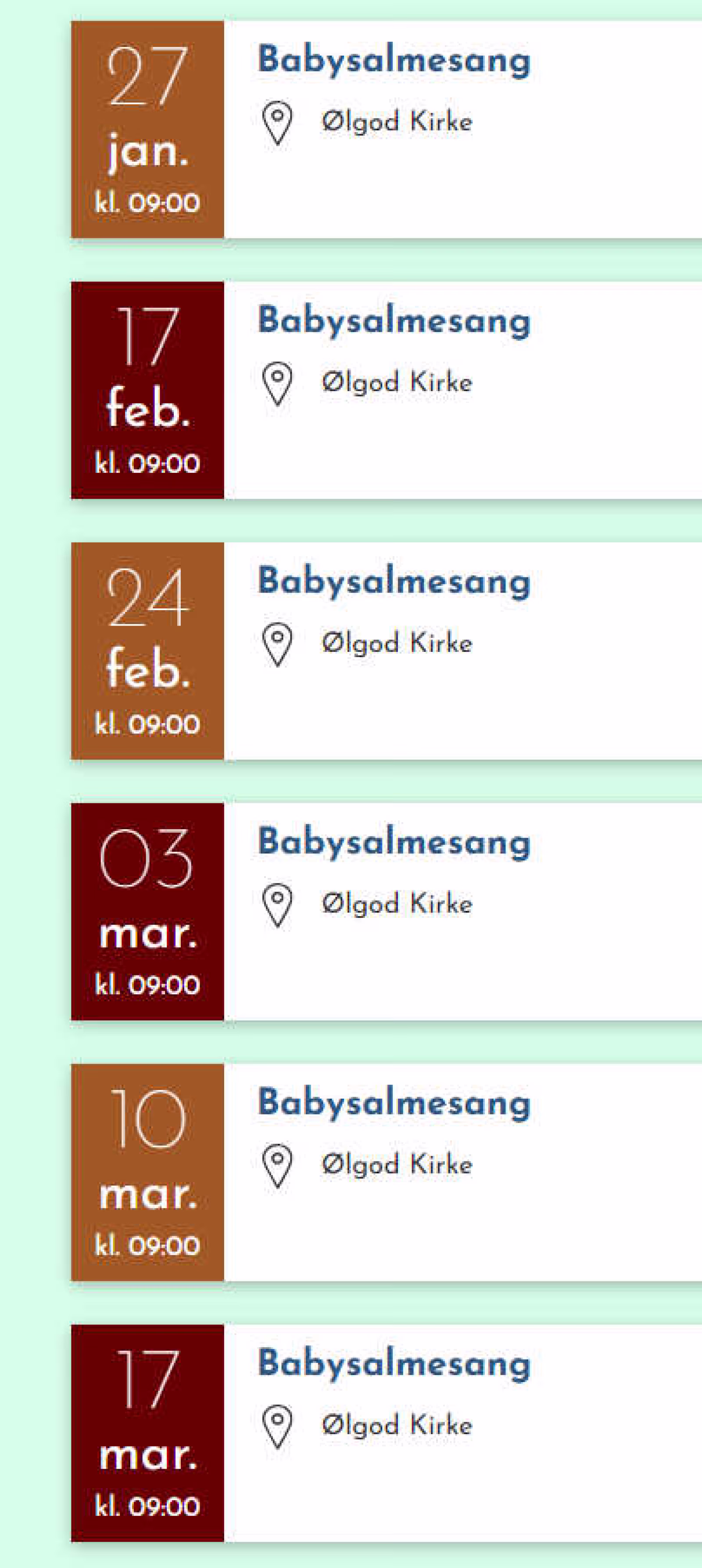 Babysalmesang i Ølgod Kirke