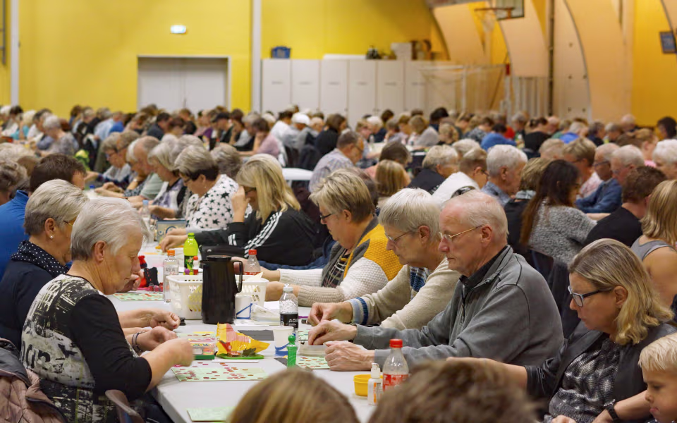 Lørdag eftermiddag blev der spillet grisebanko i Skovlund-Ansager hallen