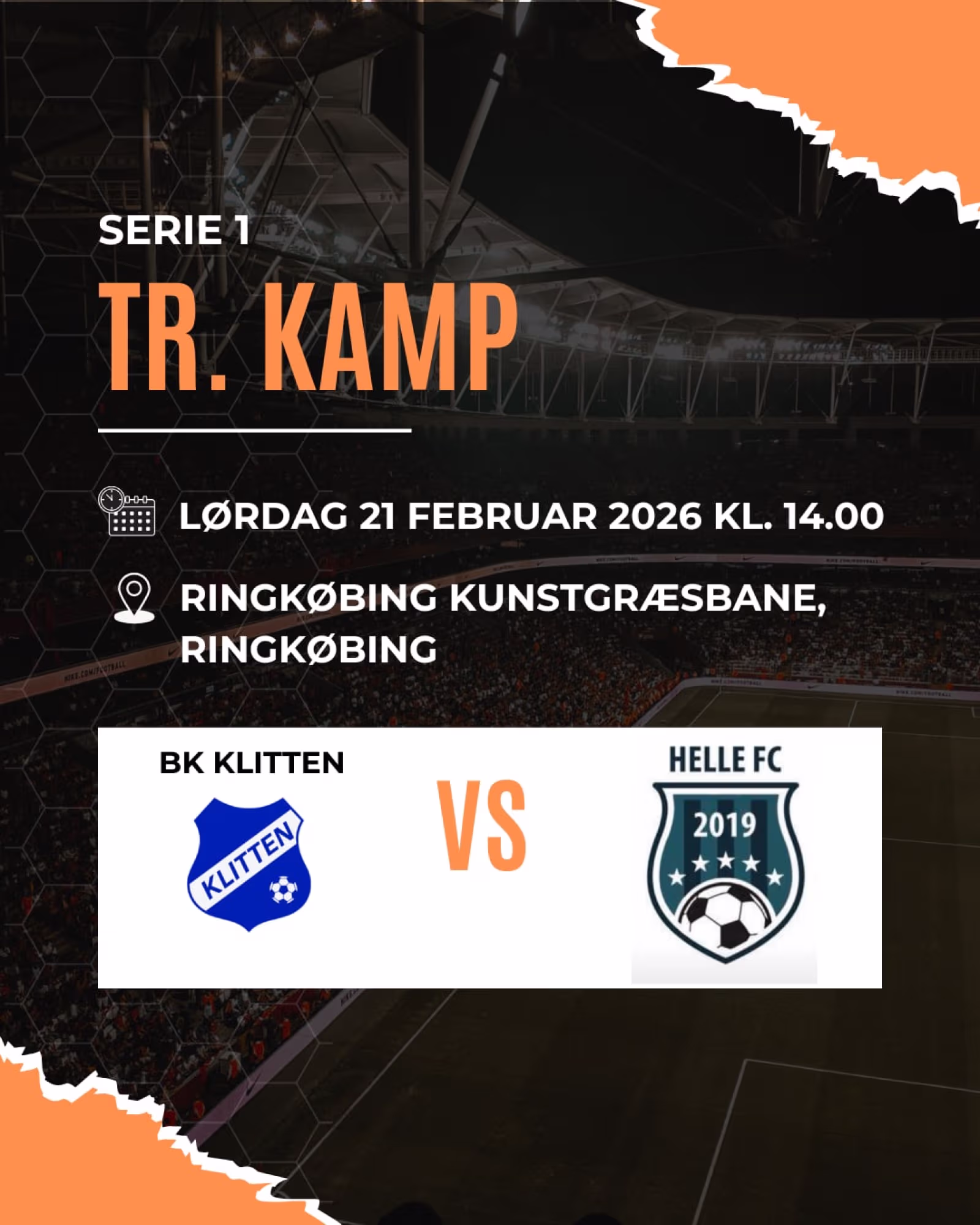 Fodbold. Træningskampe Helle FC Senior - serie 1 og serie 4 i kommende weekend