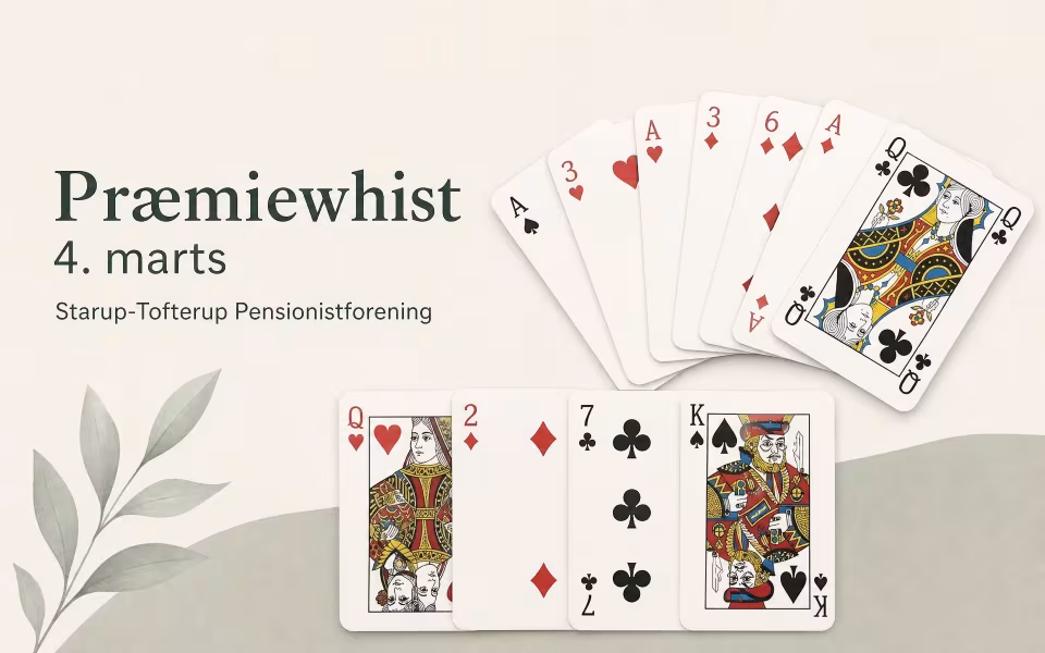 Præmiewhist 4. marts - Starup-Tofterup Pensionistforening