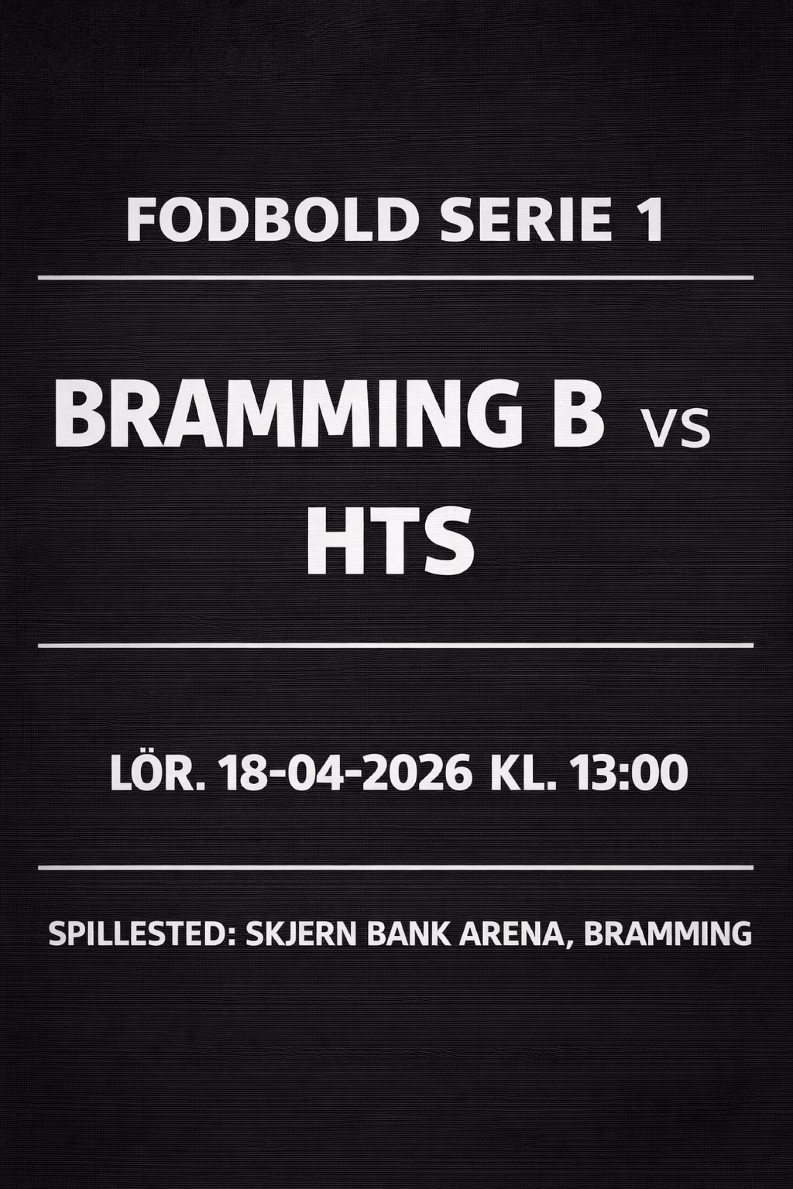 HTS Fodbold: Serie 1 Bramming B–HTS