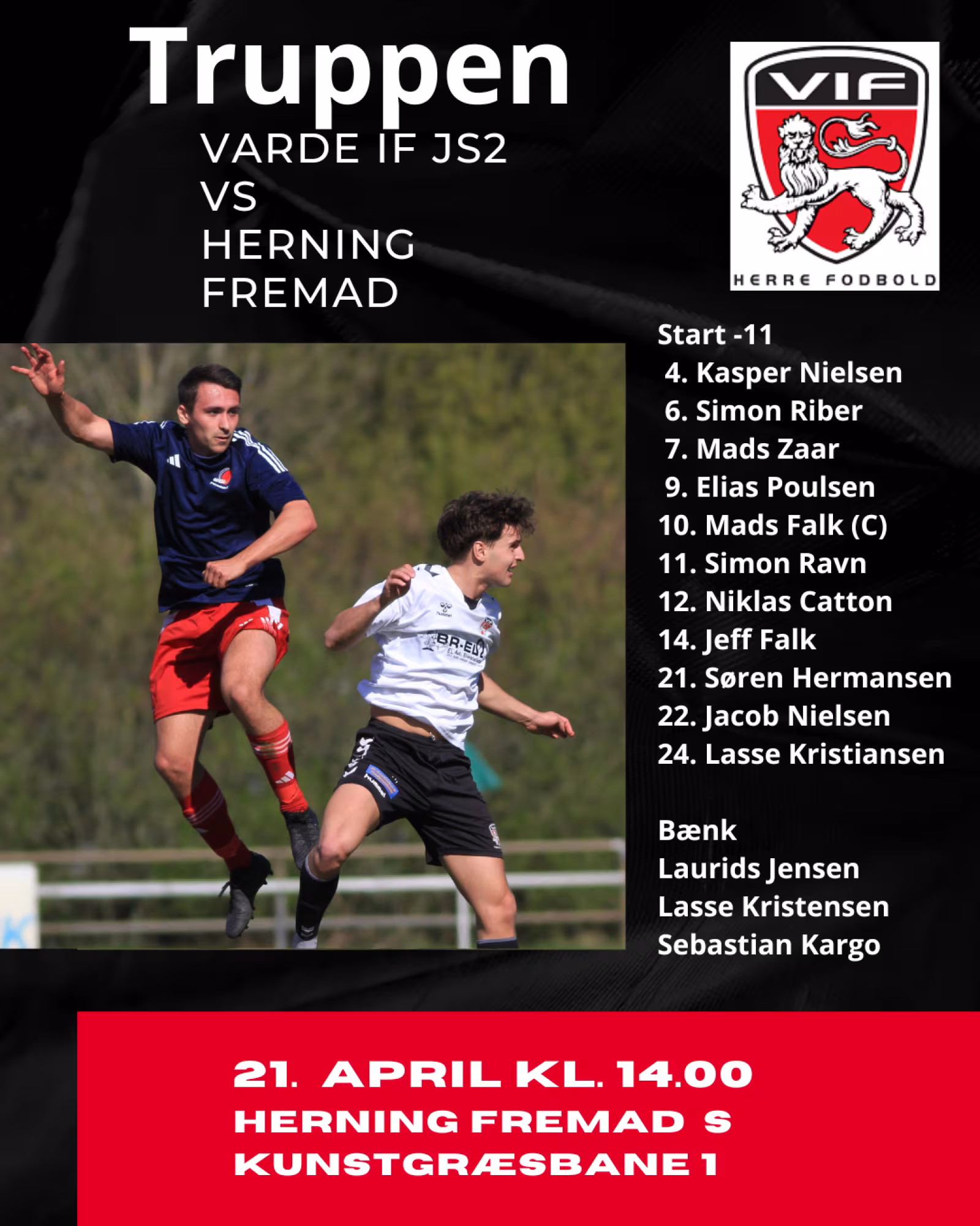 Truppen klar til kampen mod Herning Fremad