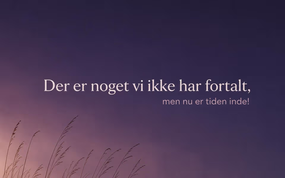 Der er noget vi ikke har fortalt, men nu er tiden inde!