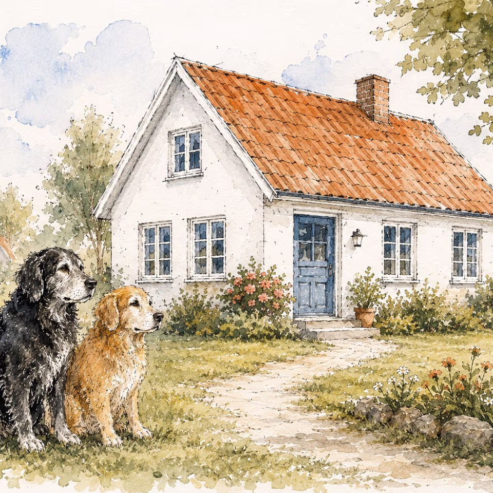 Familie med to ældre hunde søger bolig i Ansager