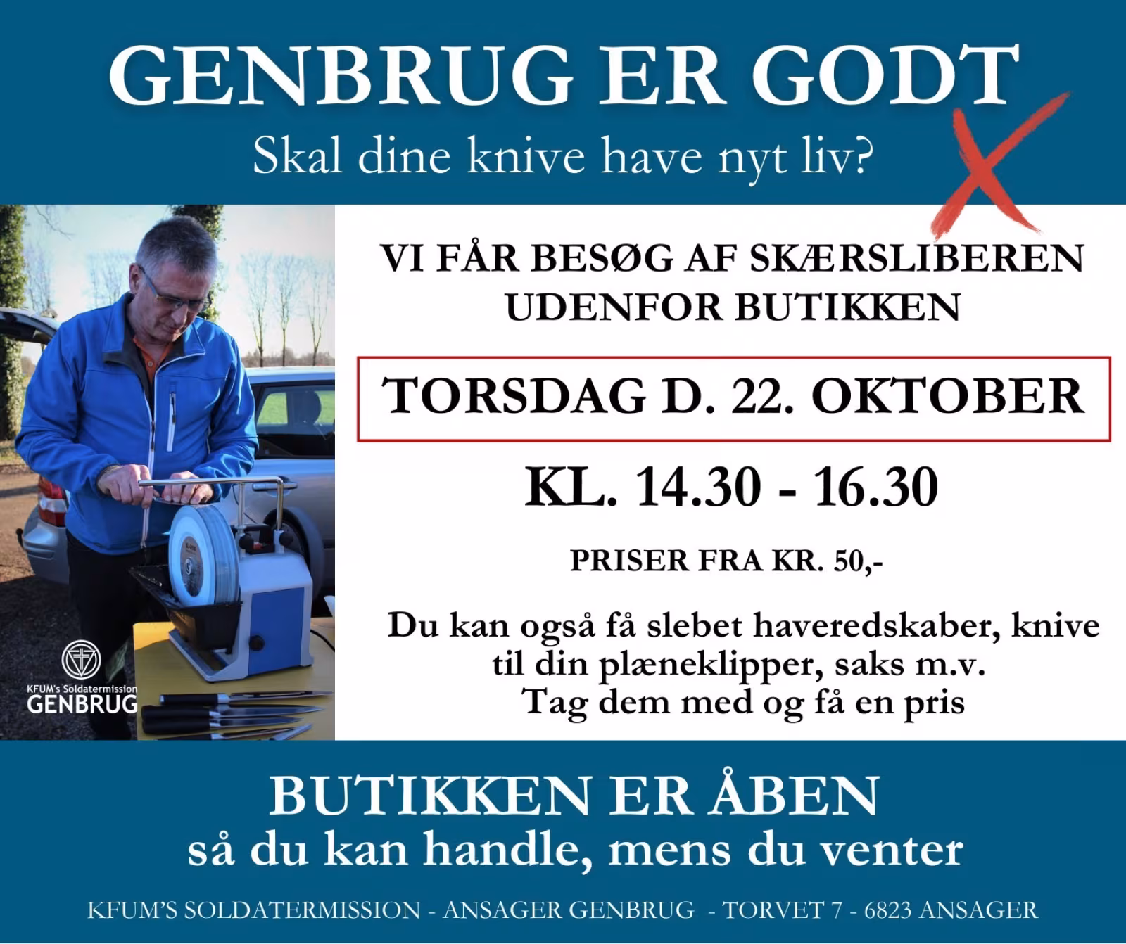 Skærsliberen besøger Ansager Genbrug 22. oktober