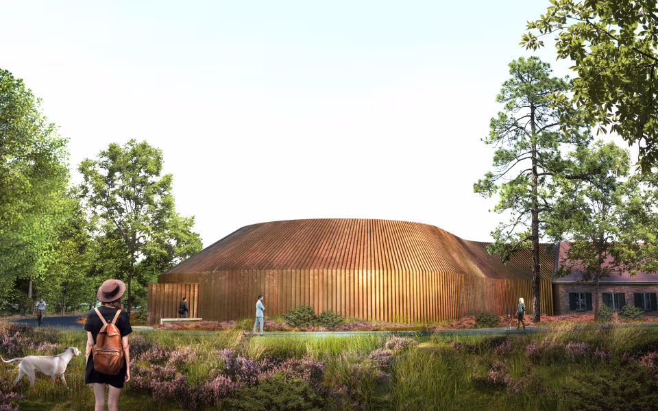 Rendering af museet FLUGT (computertegning)