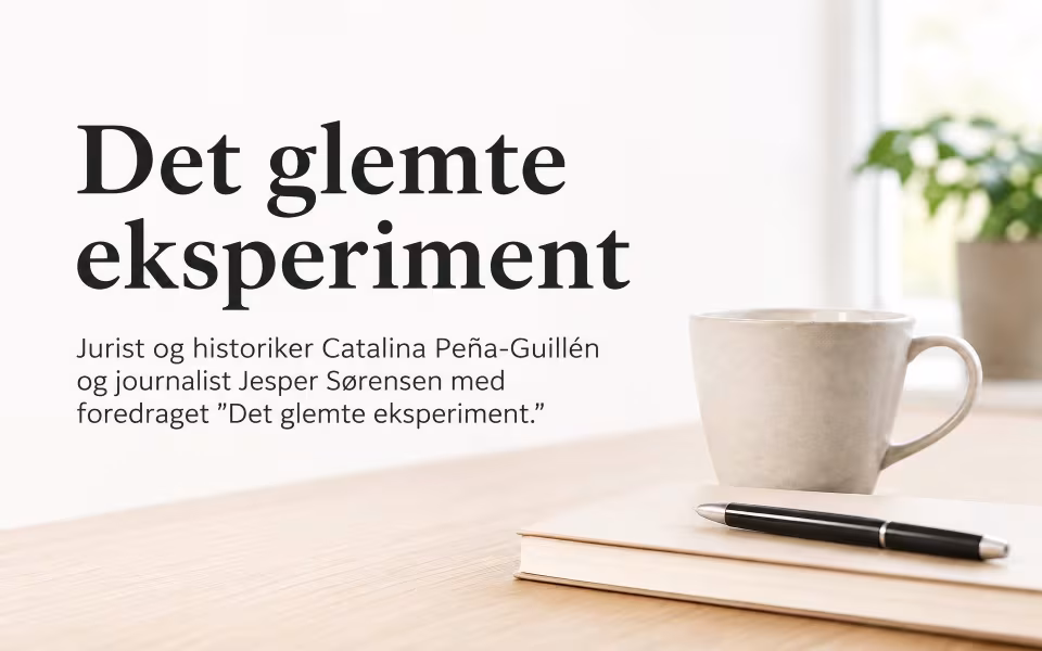 Jurist og historiker Catalina Peña-Guillén og journalist Jesper Sørensen med foredraget ”Det glemte eksperiment.