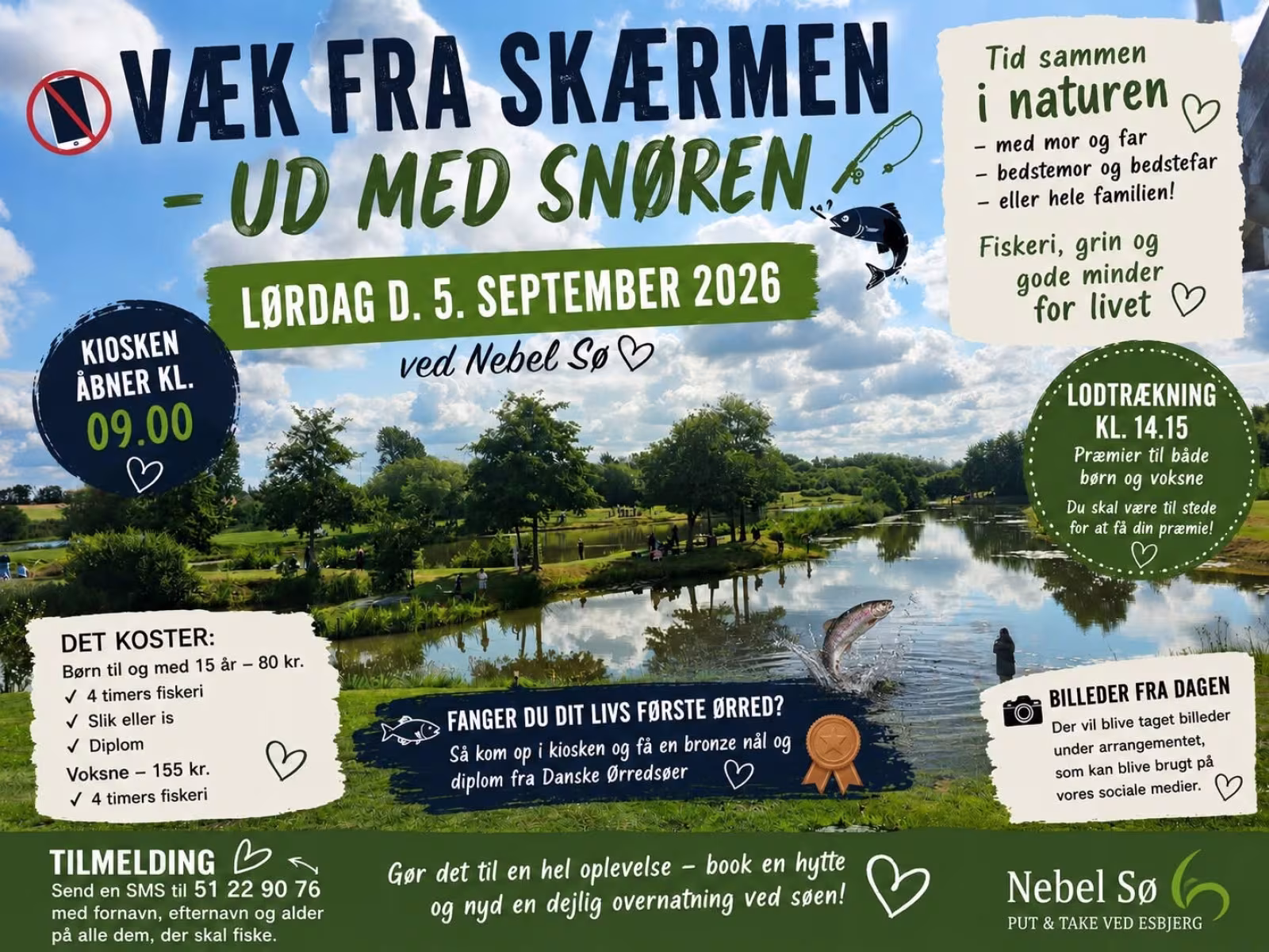 Familiehygge med fisk på krogen