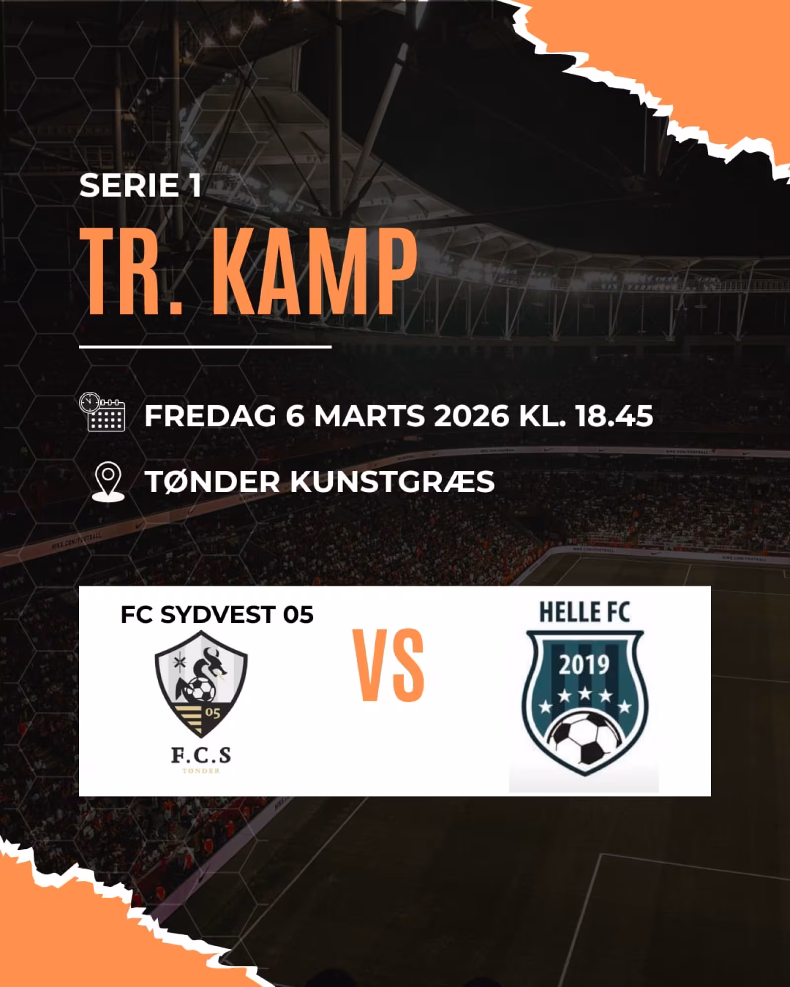 Helle FC Senior - Weekendens træningskampe den 6 og  7. marts 2026 i Tønder på kunstgræs.