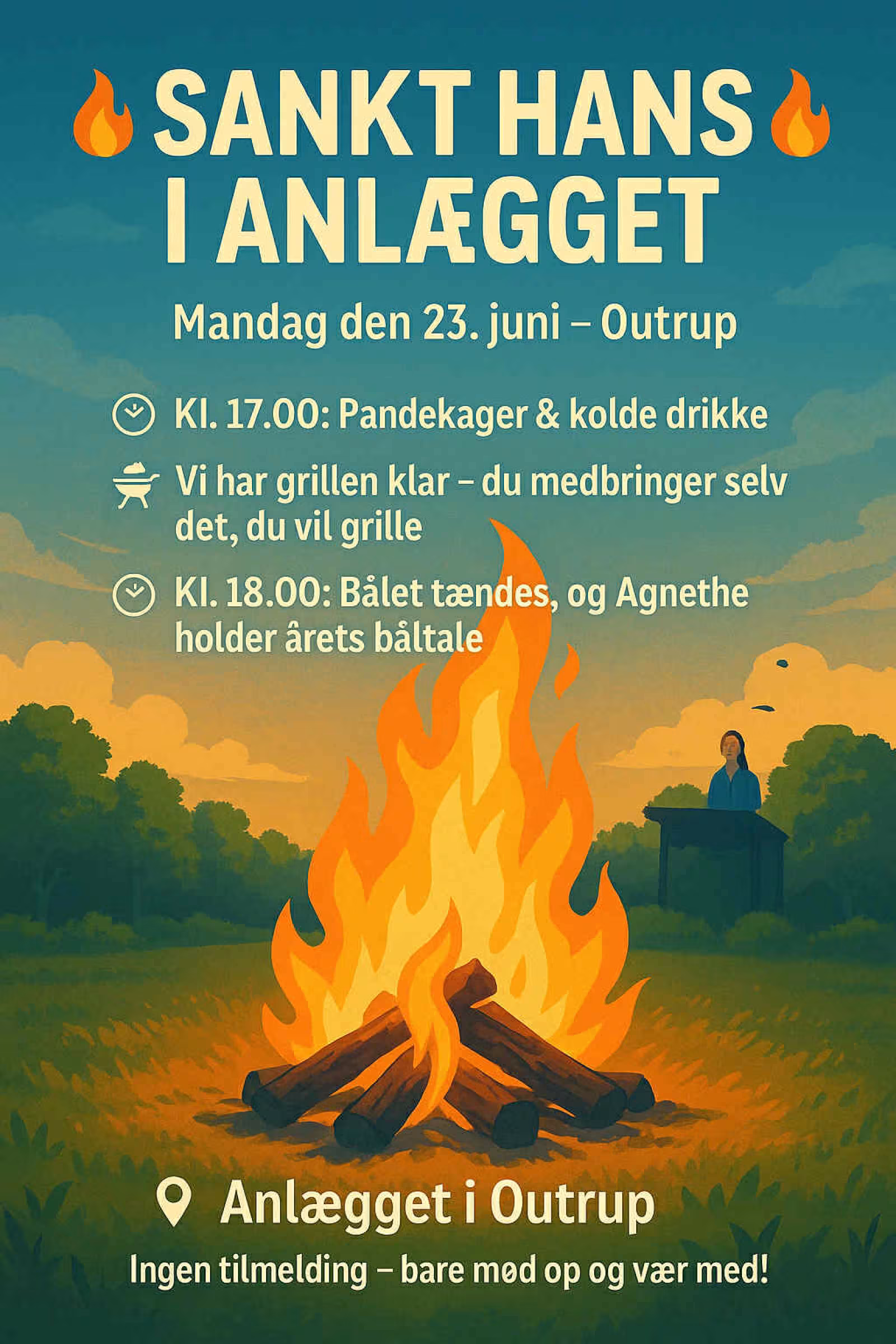 Sankt Hans fest med bål og hygge