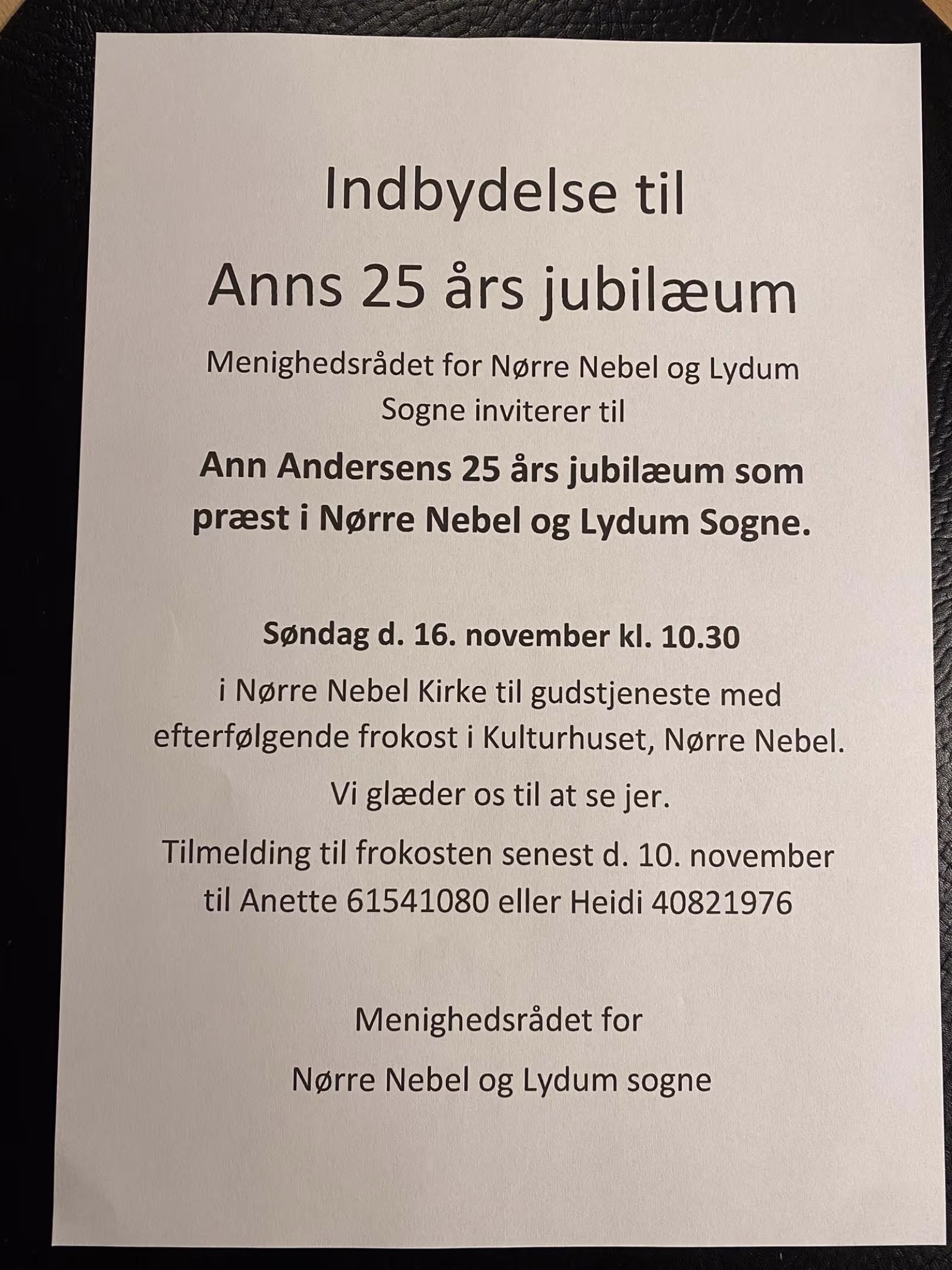Jubilæumsgudstjeneste for Ann Andersen