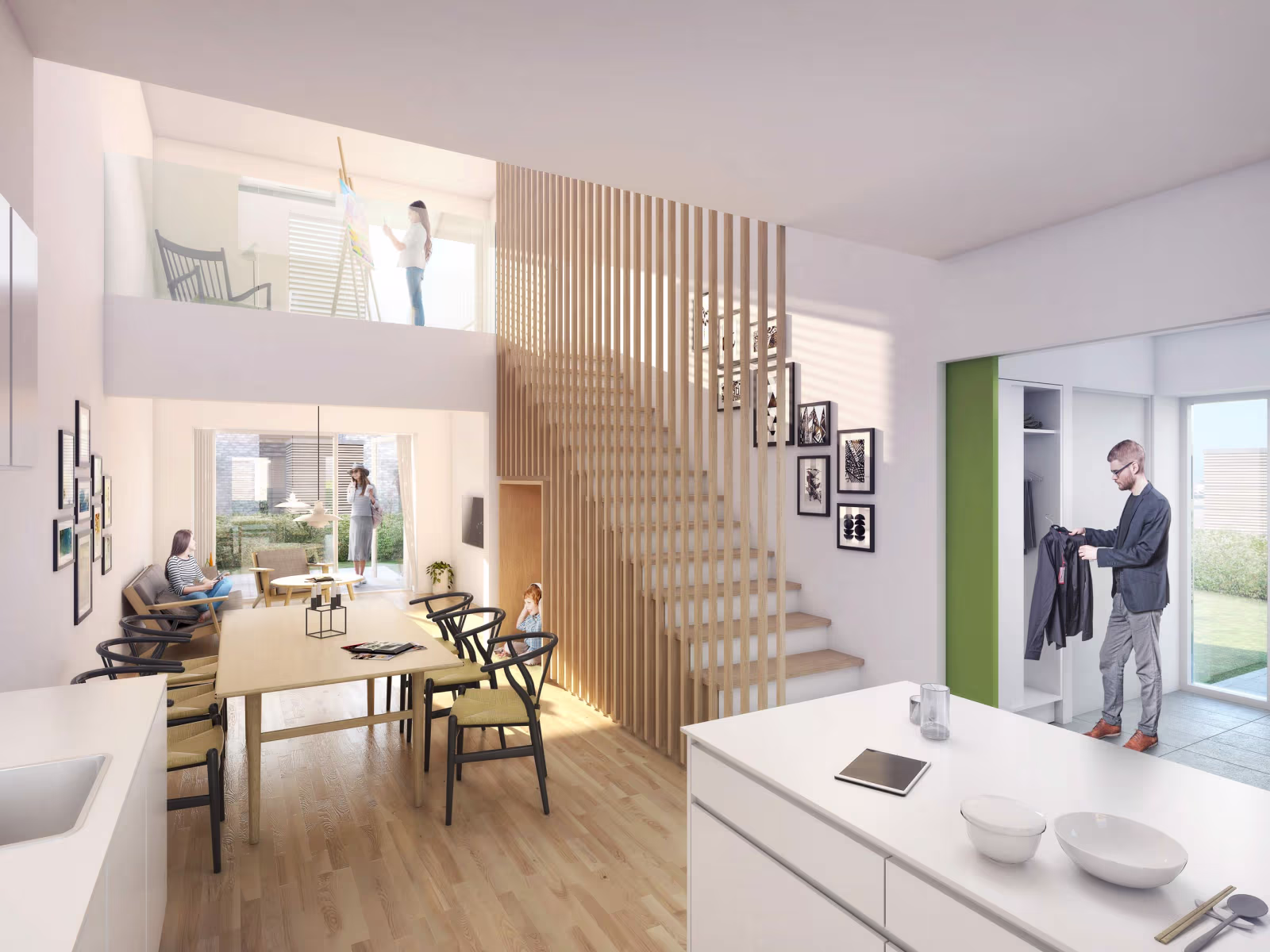 Et blik ind i en af de store boliger på 104 m2, som Alfabo bygger på Hejrevej. Et af Ansager Byudviklings projekter