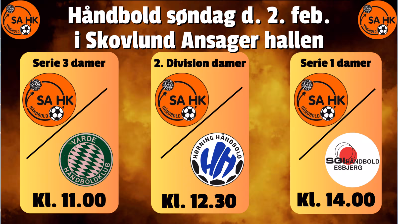 Håndboldkampe i Skovlund Ansager hallen