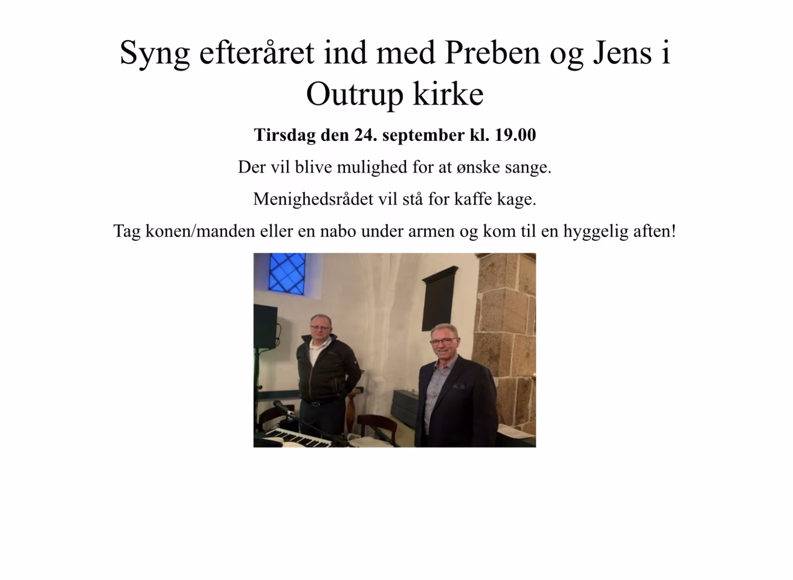 Efterårssang og hygge i Outrup