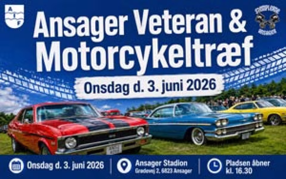 Veterantræf med biler, knallerter og motorcykler