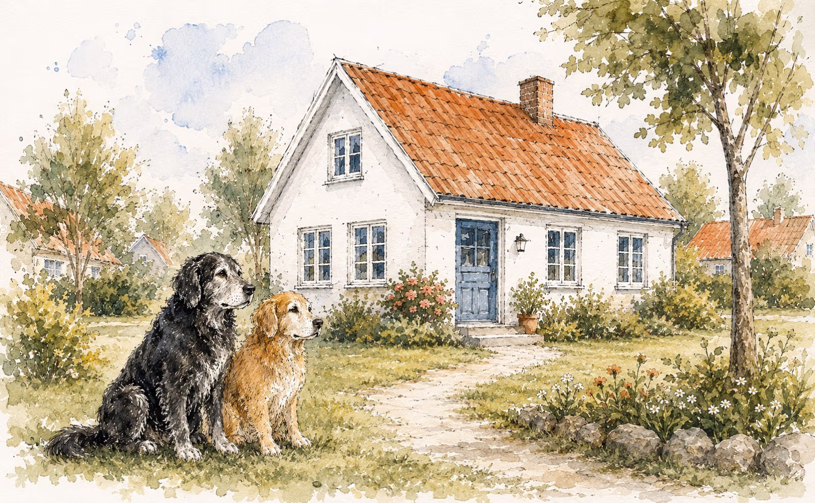 Familie med to ældre hunde søger bolig i Ansager