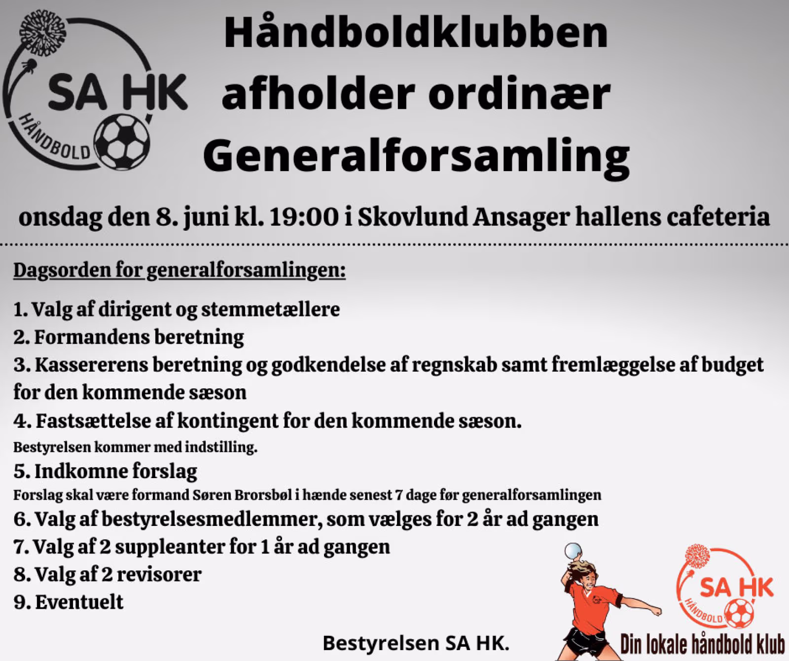 Håndboldklubben SA HK generalforsamling