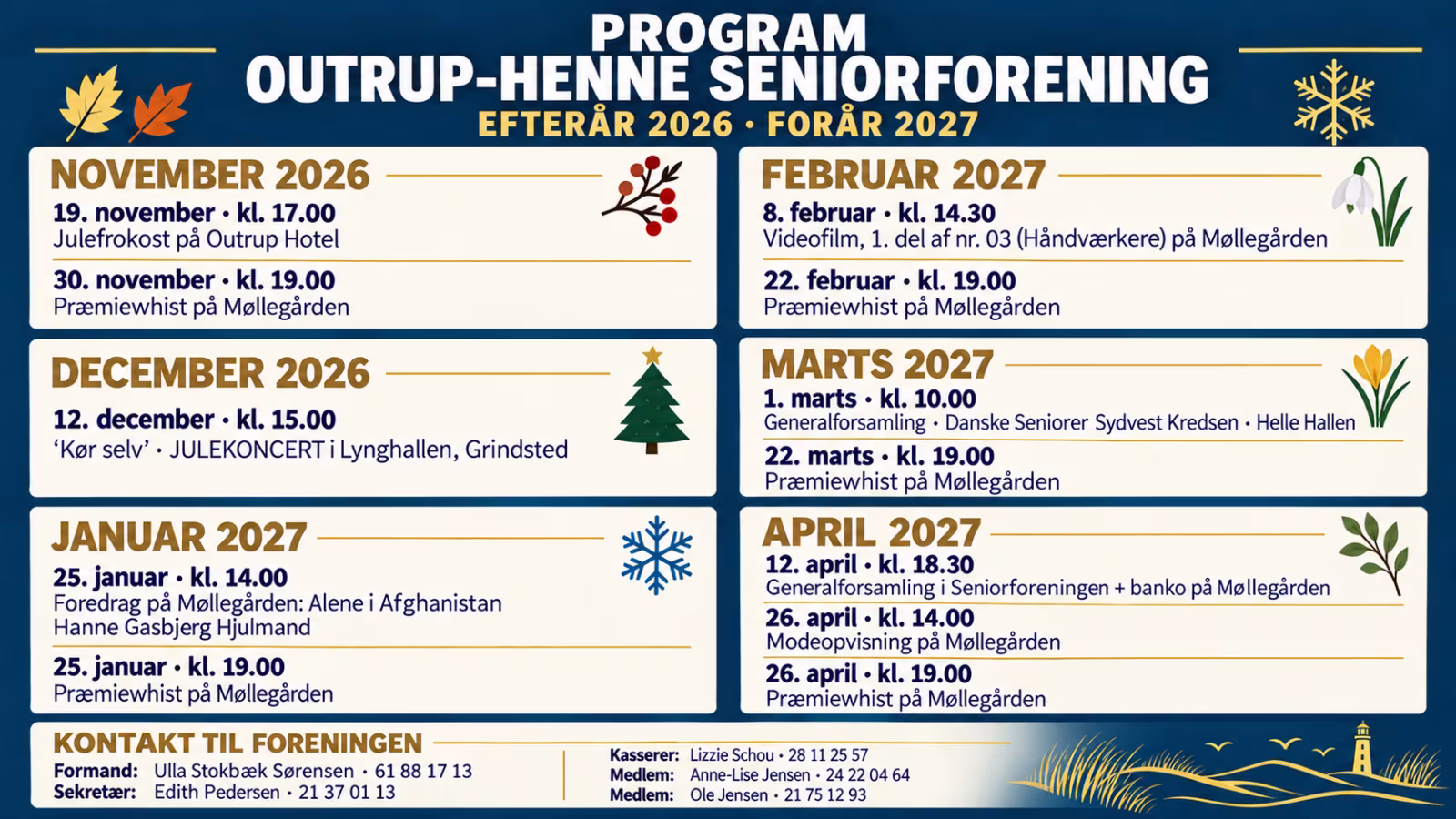 Outrup-Henne Seniorforening klar med vinterprogram