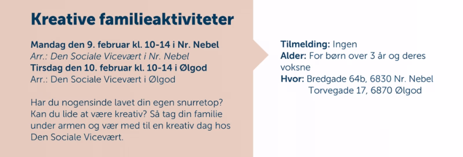 Kreative familieaktiviteter hos Den Sociale Vicevært i Vinterferien