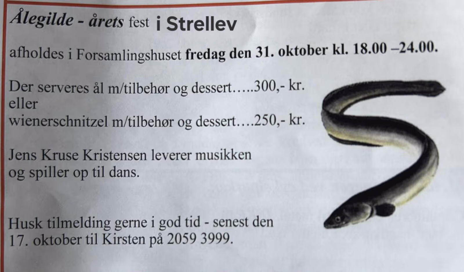Ålegilde årets fest i Strellev