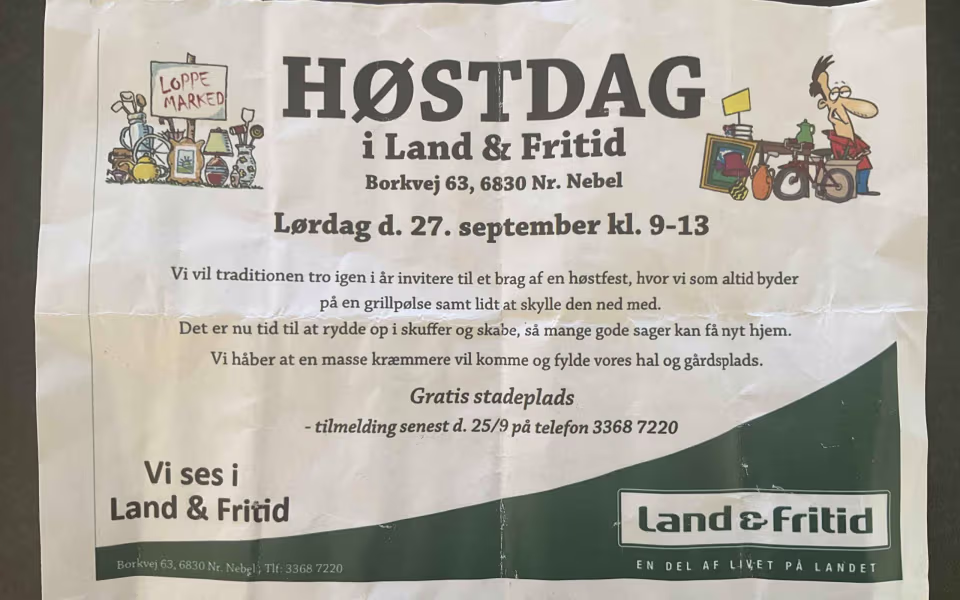 Efterårsloppemarked og høstfest nærmer sig
