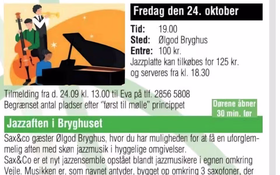 Jazzaften i Ølgod Bryghus - Jazzplatte kan tilkøbes