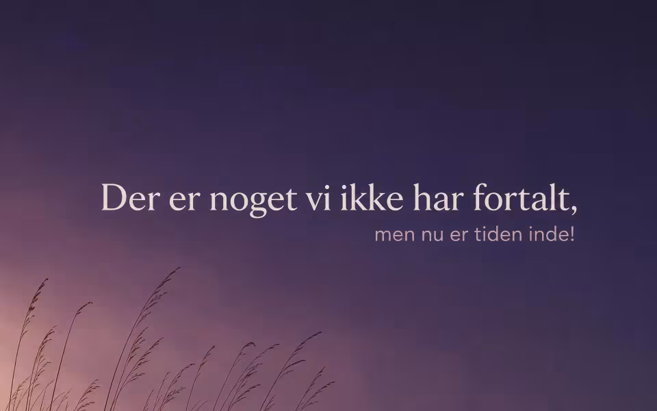 Der er noget vi ikke har fortalt, men nu er tiden inde!
