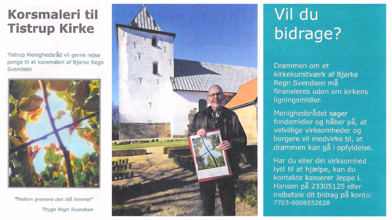 Korsmaleri til Tistrup Kirke - Tistrup Menighedsråd vil gerne rejse penge til et korsmaleri af Bjarke Regn Svendsen