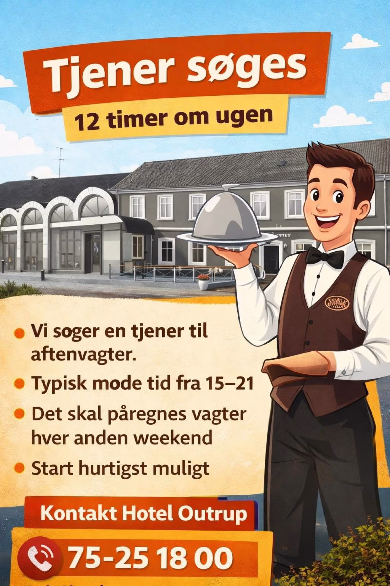 Tjener søges til aften og weekend