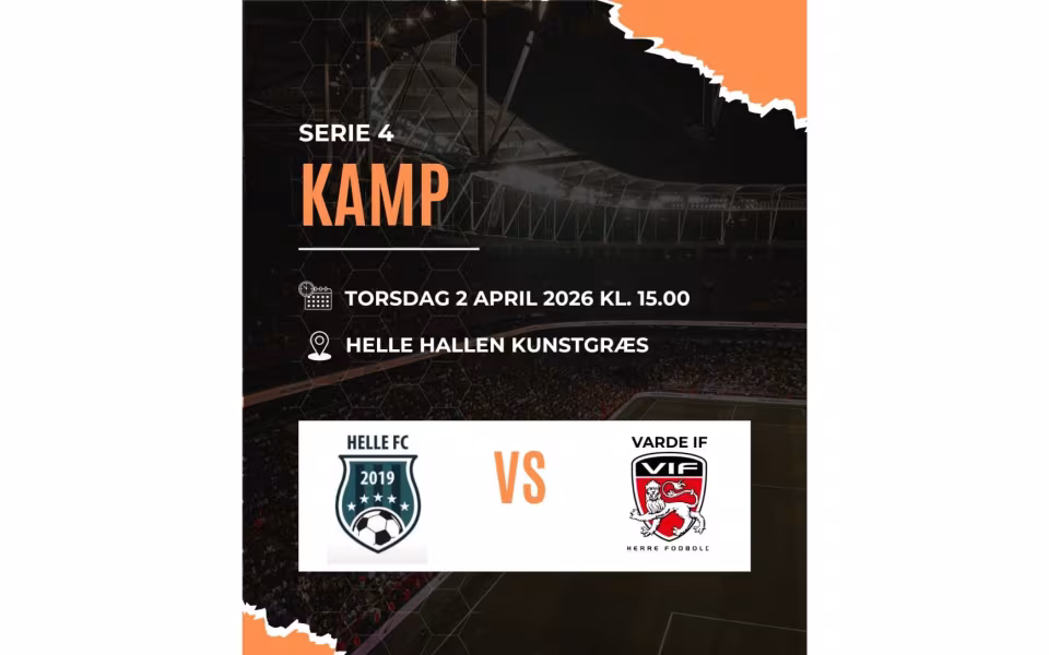 Fodbold. Helle FC senior serie 4 møder Varde IF.
