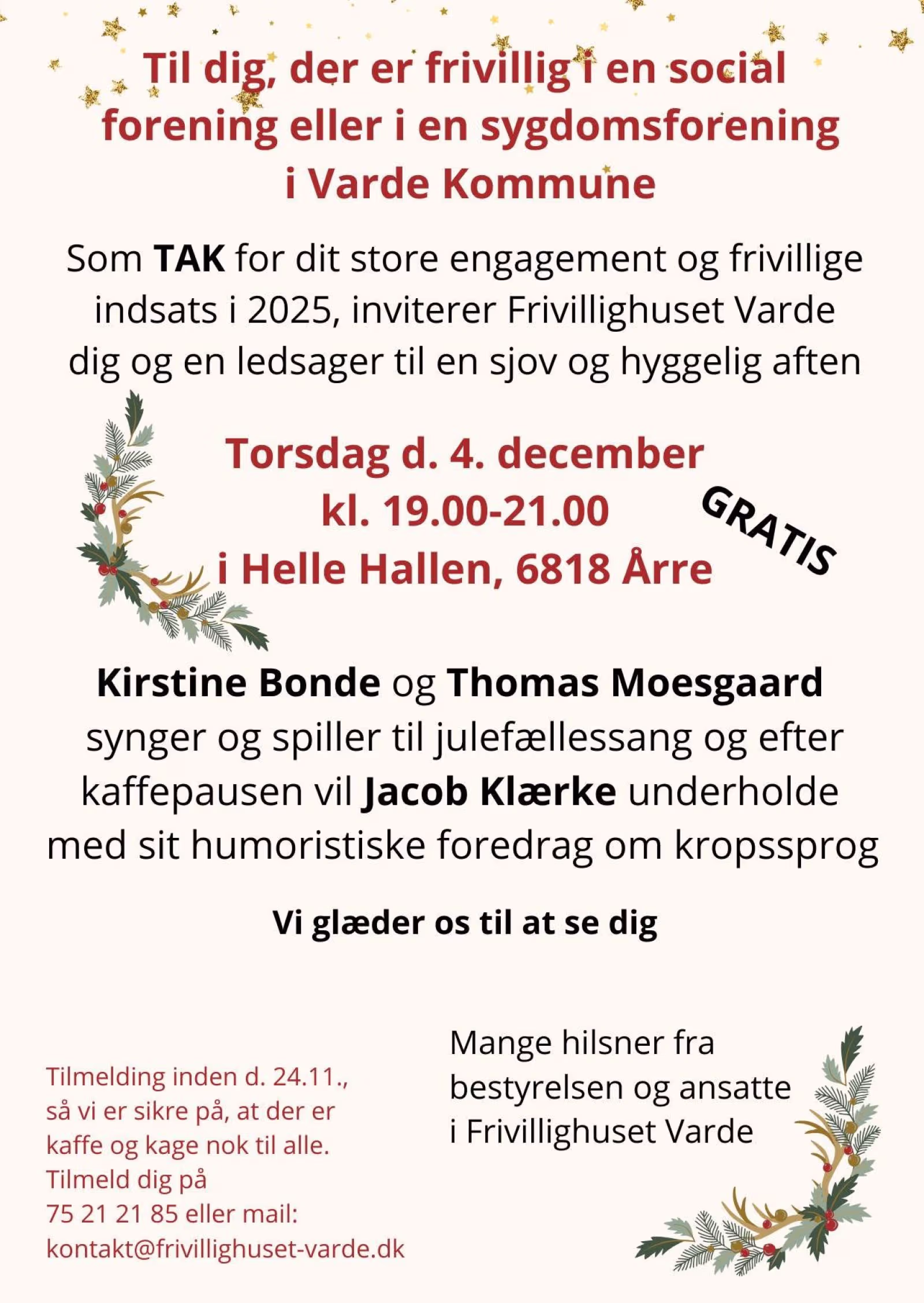 Hyggelig aften for frivillige