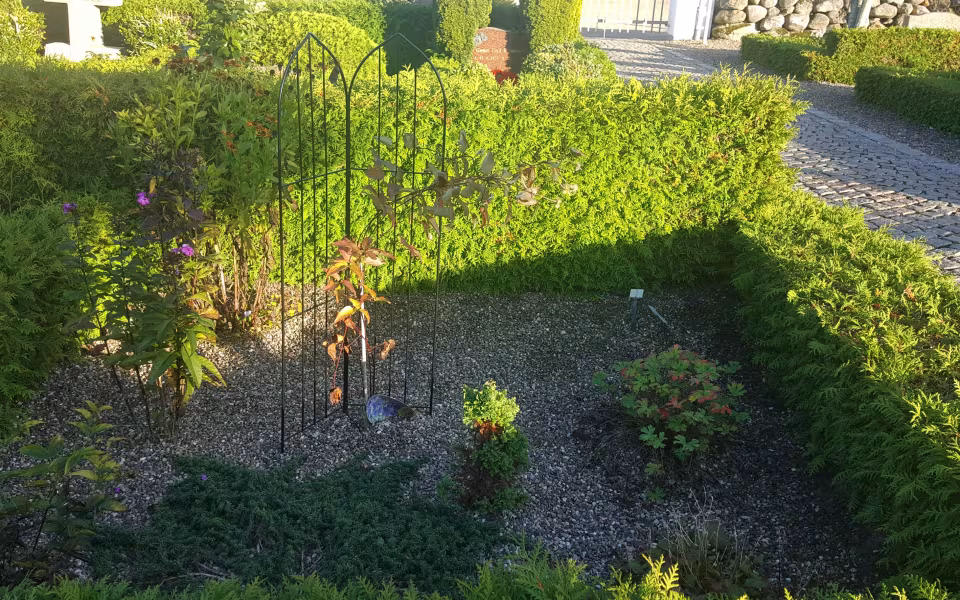En ændret begravelseskultur med færre kister og flere urner betyder mindre pladsbehov. På Nr. Omme kirkegård er der etableret en sansehave for de levende på de ubenyttede grave. Alternativet til sansehaven ville være tomme gravsteder med græs, grus eller jord. Med sansehaven er kirkegården meget mere spændende at besøge.