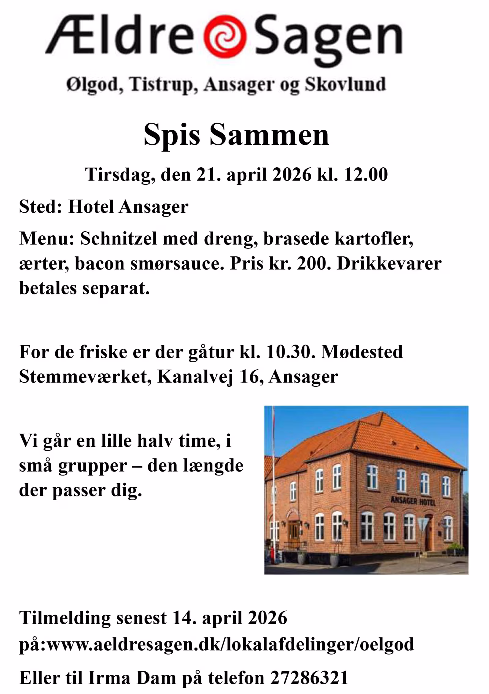 Fællesspisning og gåtur i Ansager