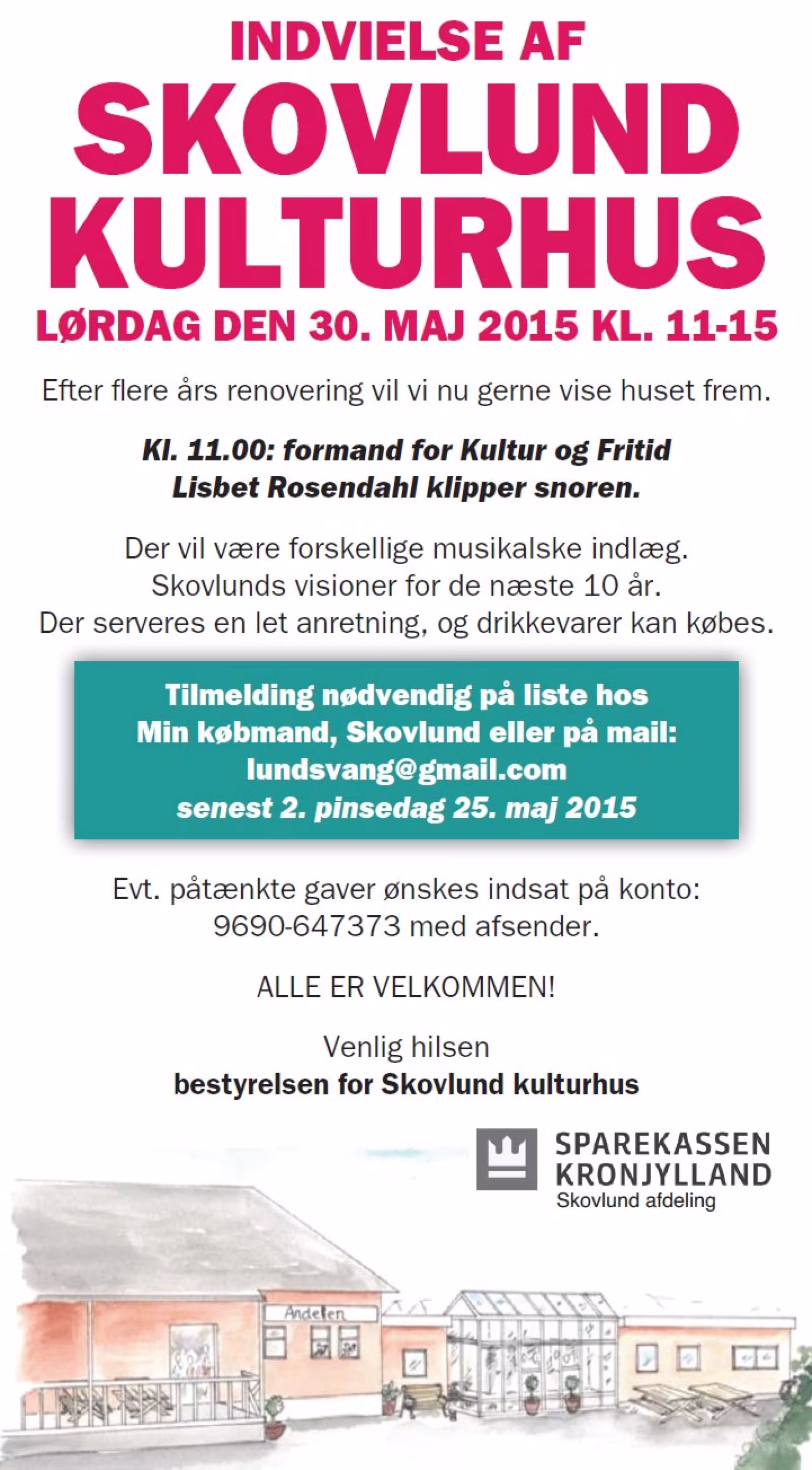 Indvielse af Skovlund Kulturhus
