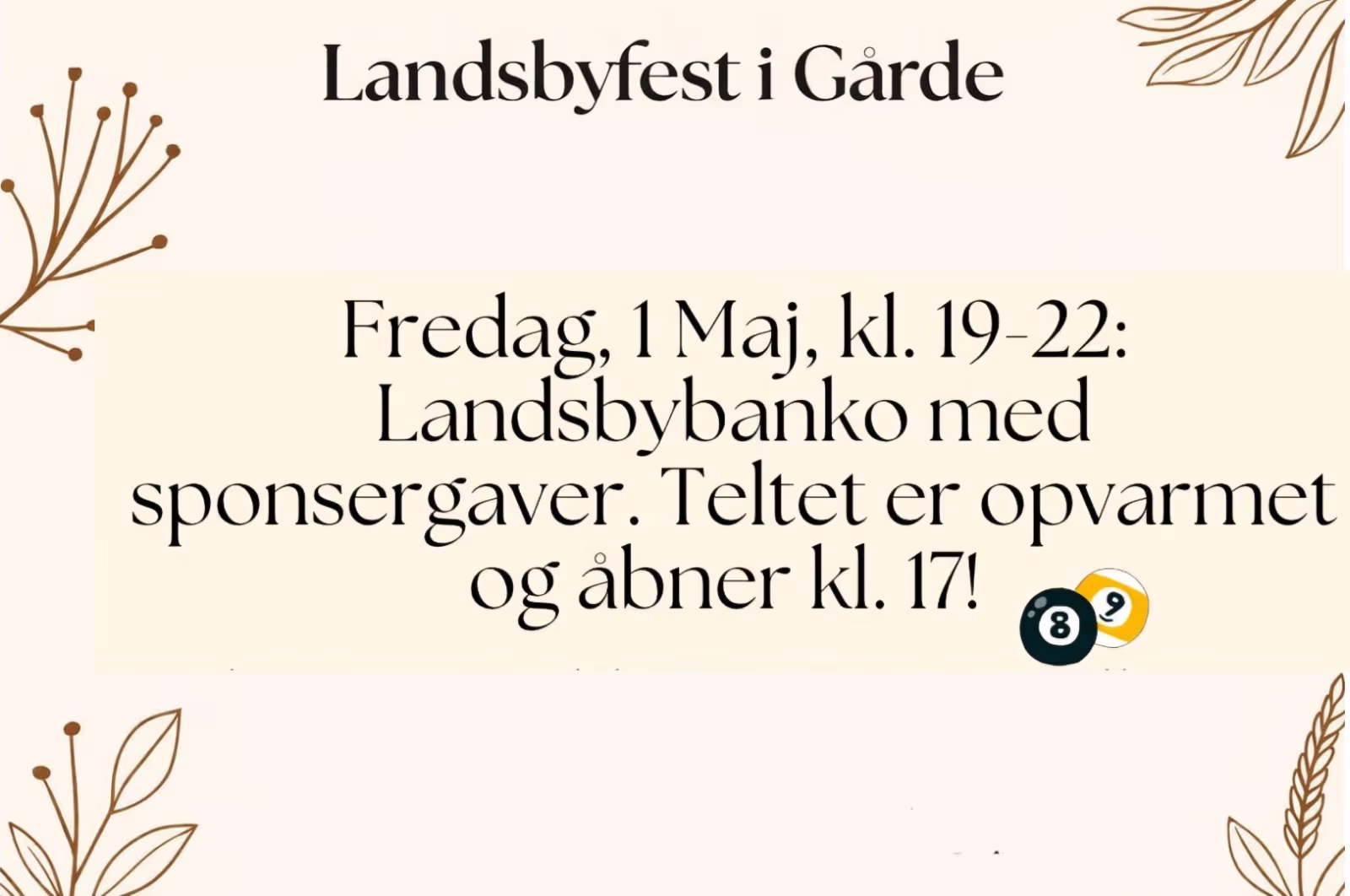 Landsbyfest i Gårde 2026 - Fredag den 1 .maj fra kl.17