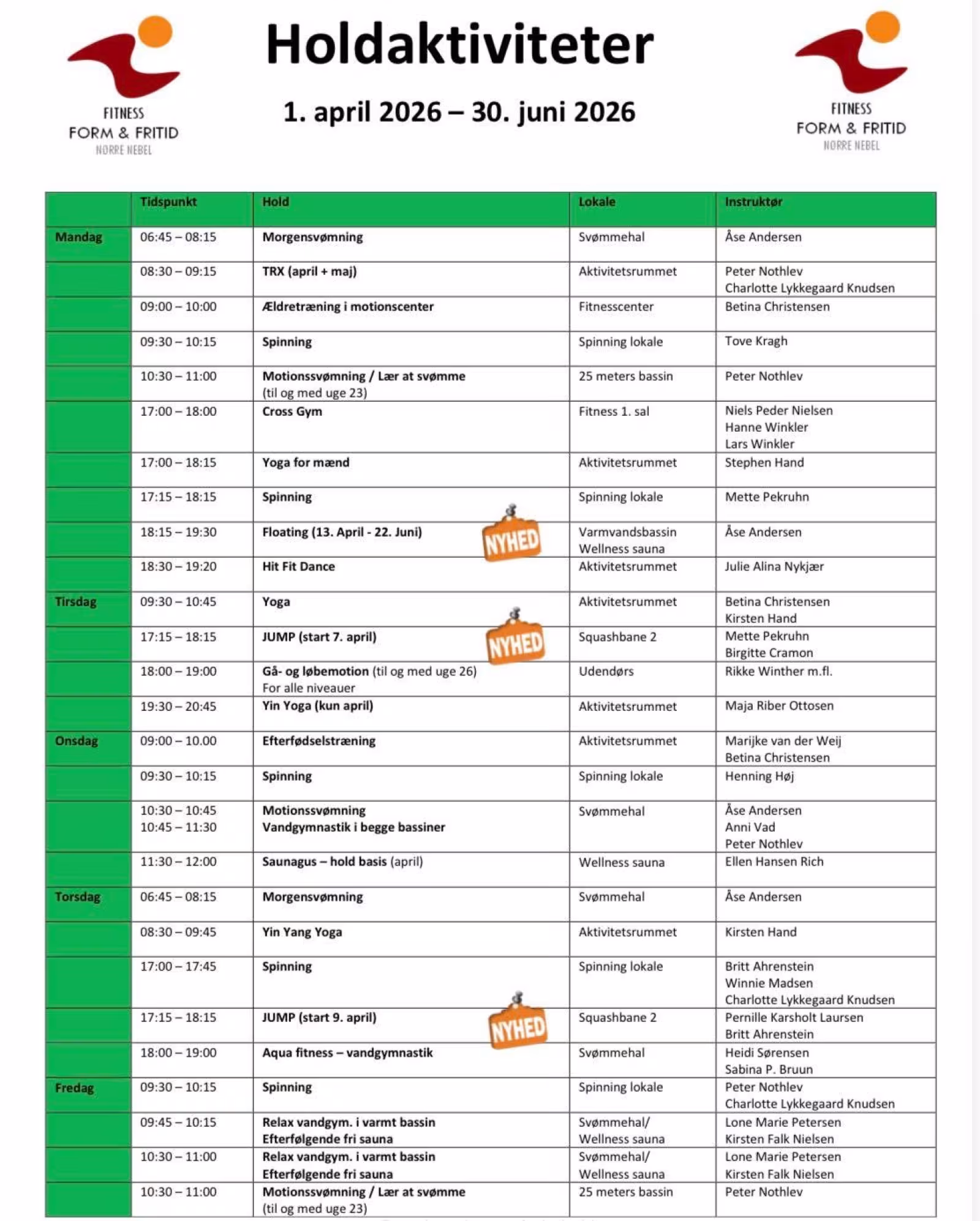 Holdplan 1. april–30. juni 2026