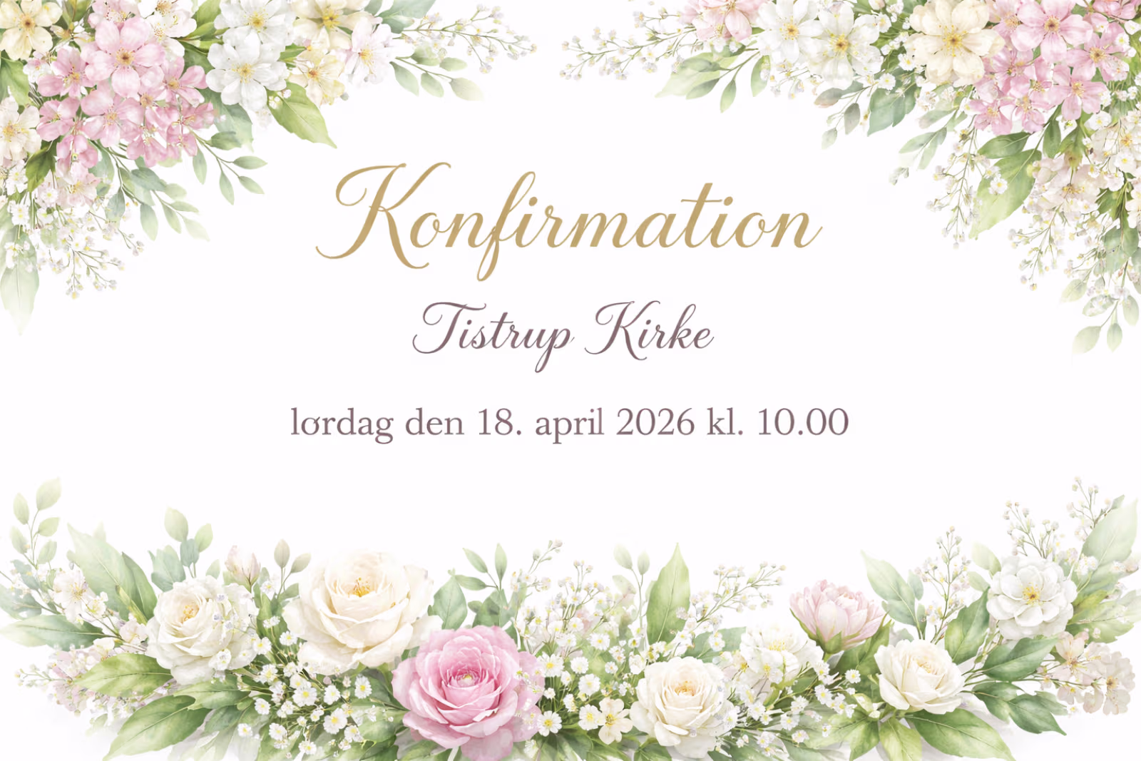 Konfirmation Tistrup kirke lørdag den 18. april 2026 kl. 10:00