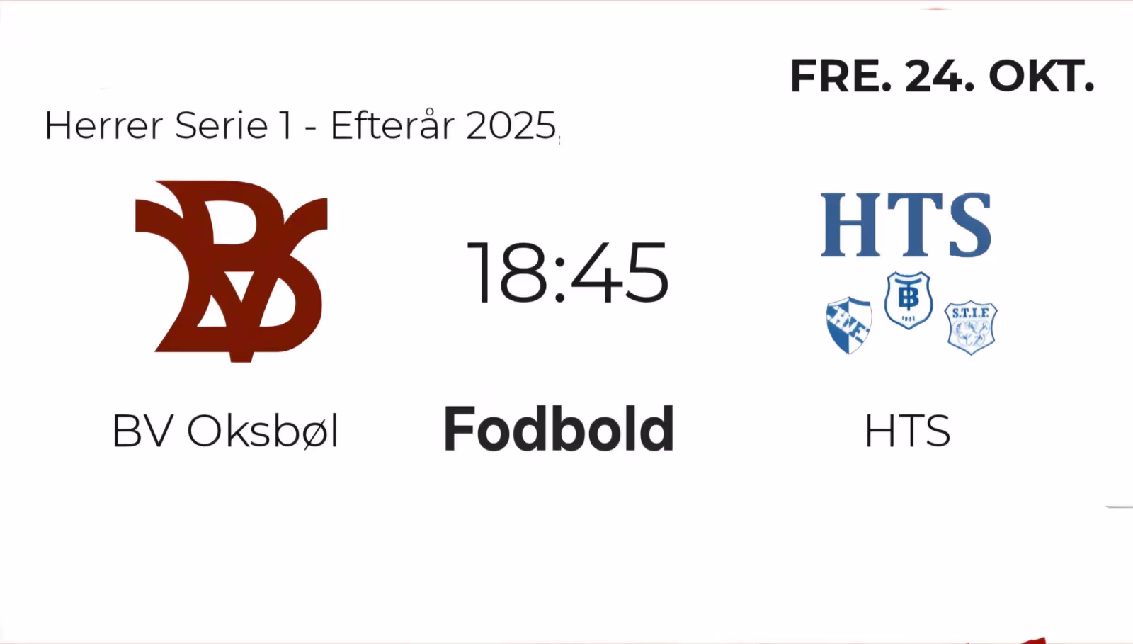 Fodbold serie 1. HTS møder Oksbøl