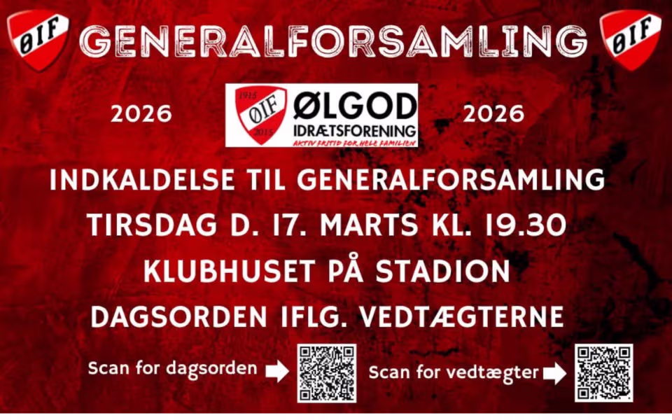 GENERALFORSAMLING ØLGOD IDRÆTSFORENING 2026
