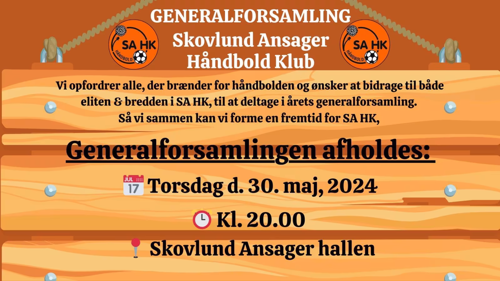 Generalforsamling Skovlund Ansager Håndbold Klub
