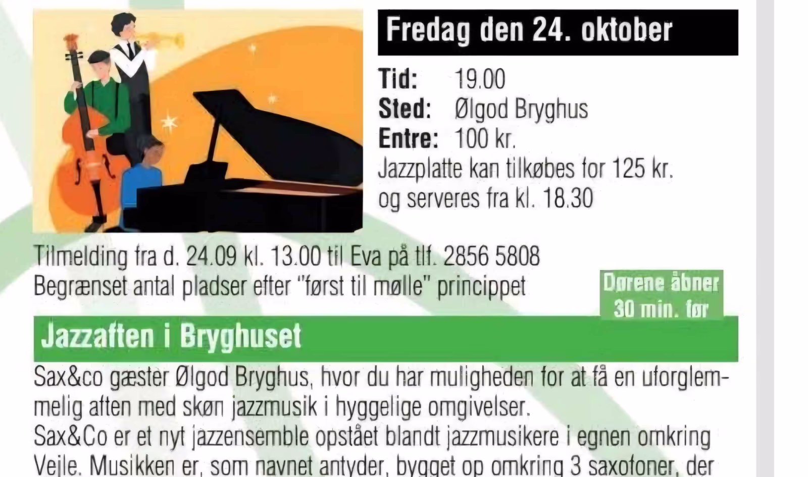 Jazzaften i Ølgod Bryghus - Jazzplatte kan tilkøbes