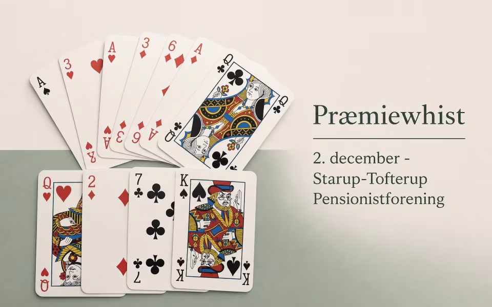 Præmiewhist 2. december - Starup-Tofterup Pensionistforening