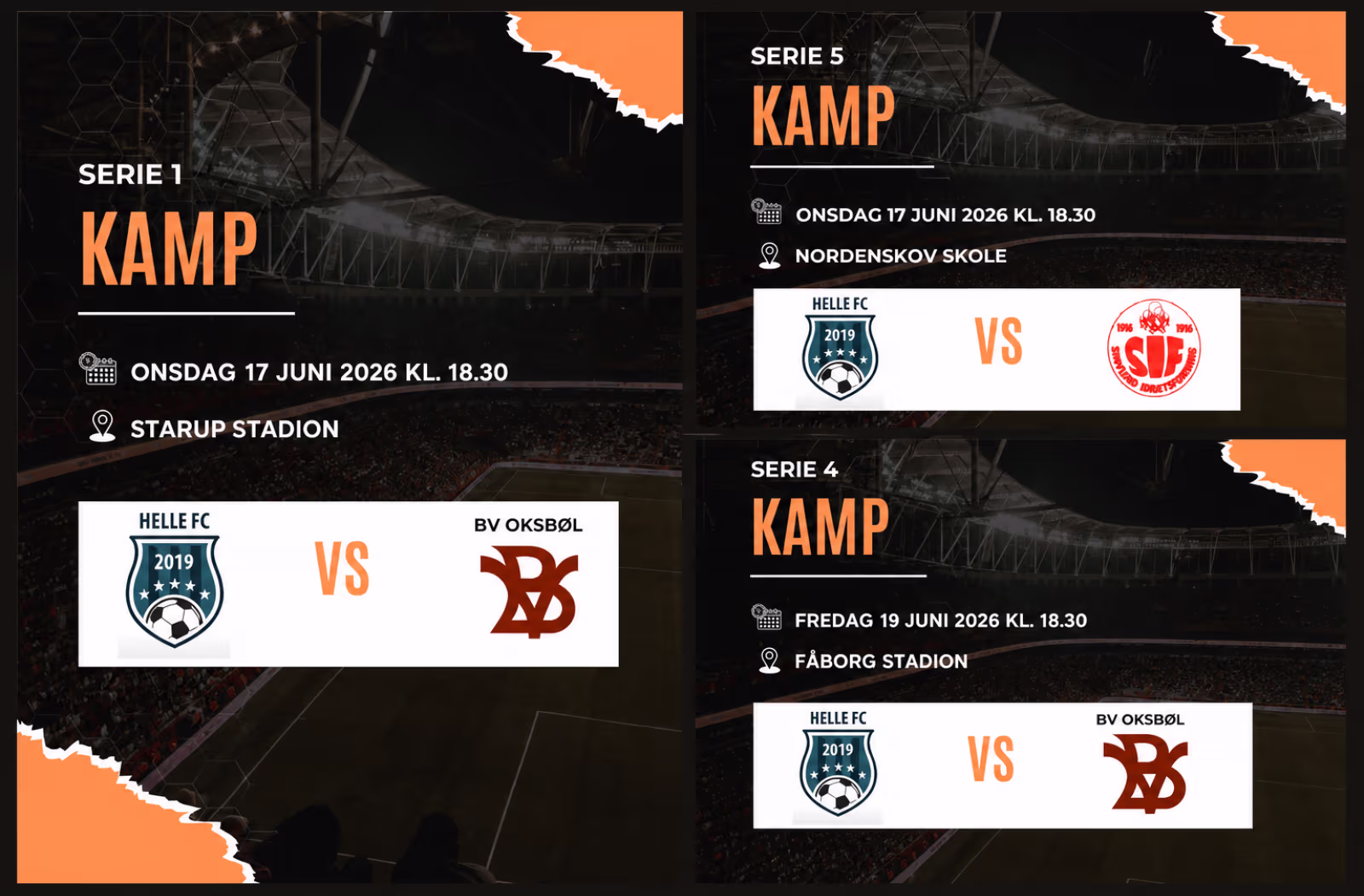 Serie fodbold Helle FC herre i uge 25