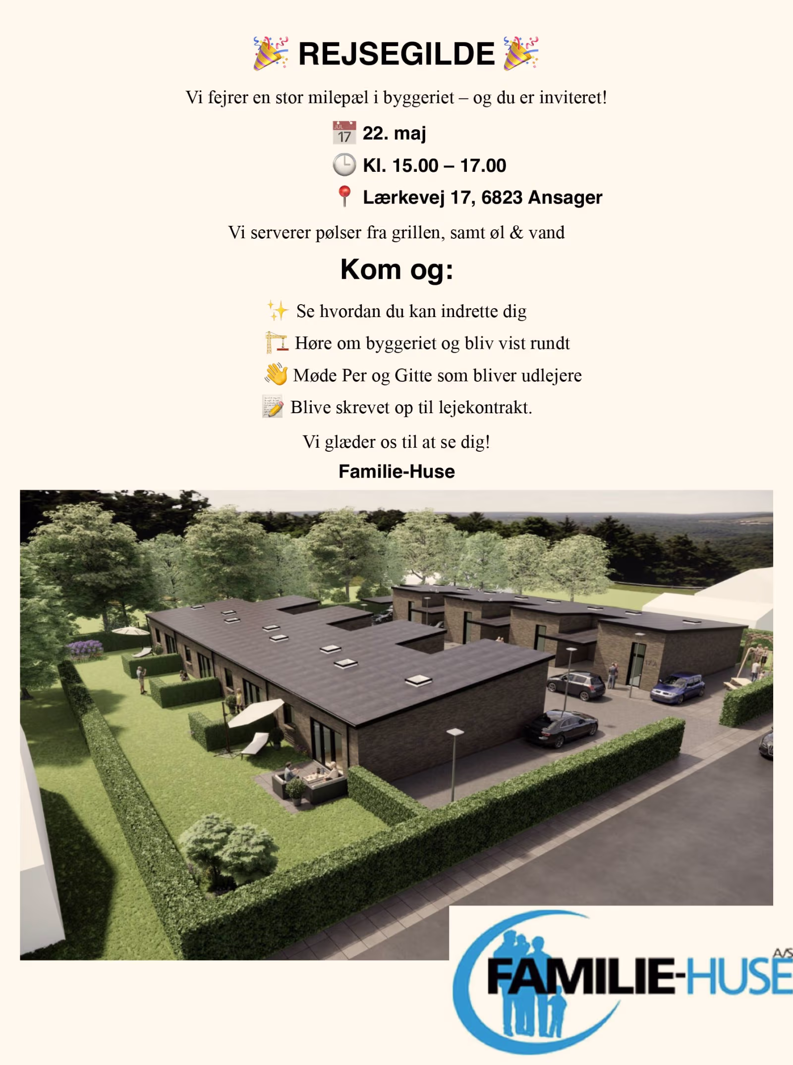 Rejsegilde for nye familiehuse