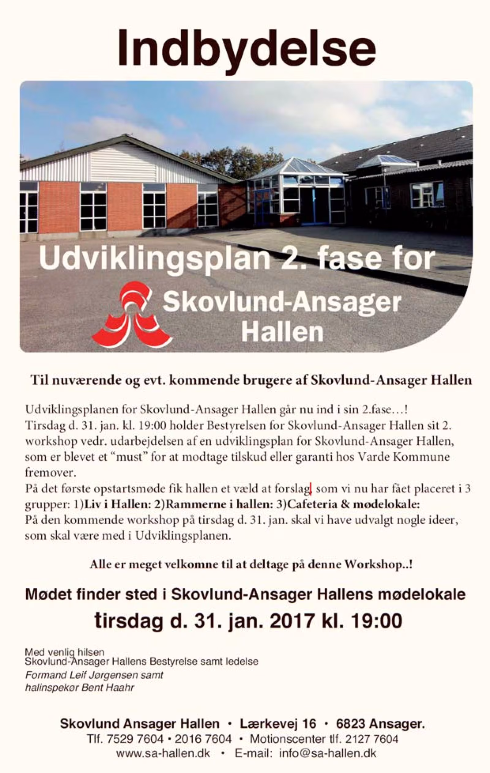 Udviklingsplanen for Skovlund-Ansager Hallen