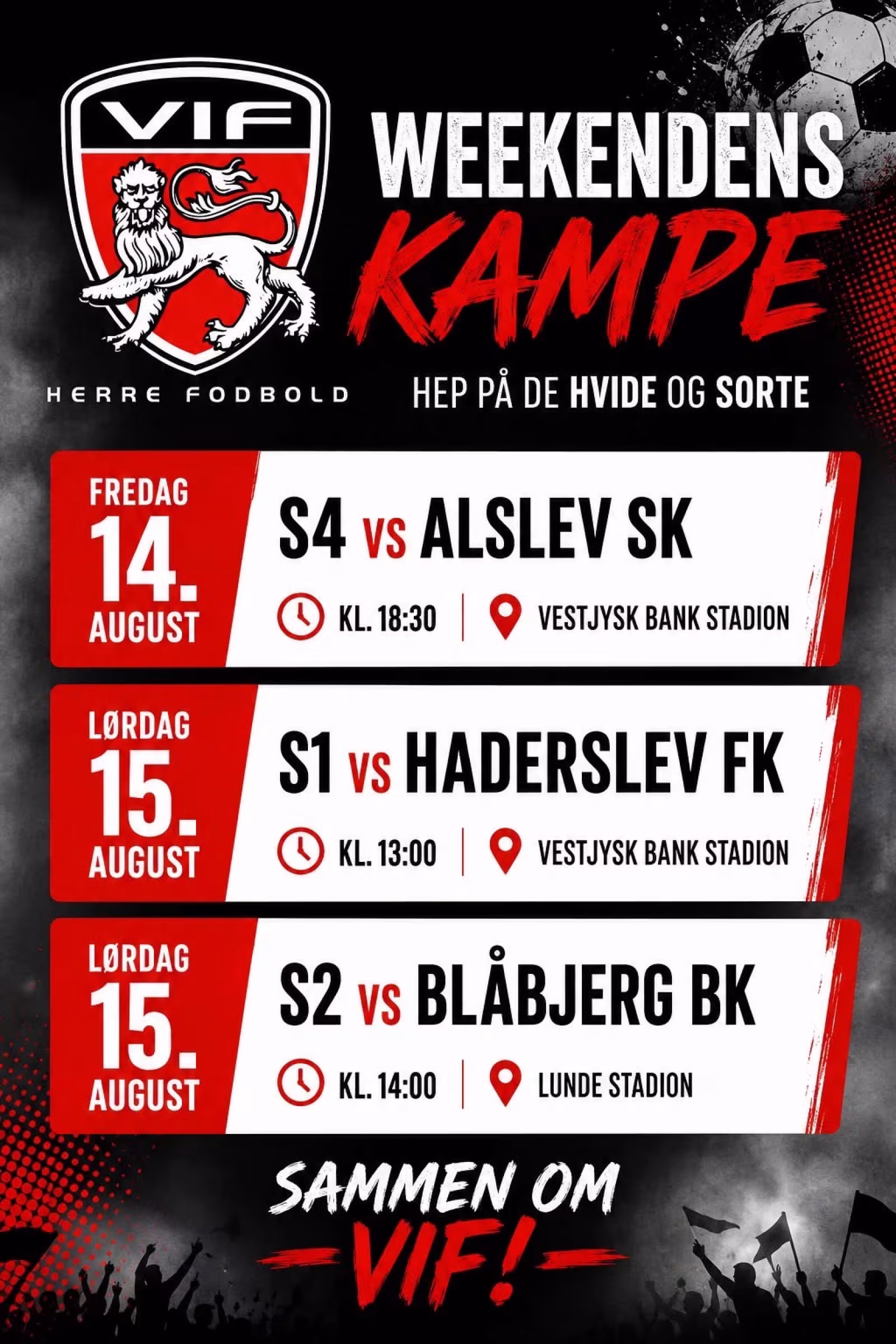 Ugens kampe VIF Herrefodbold