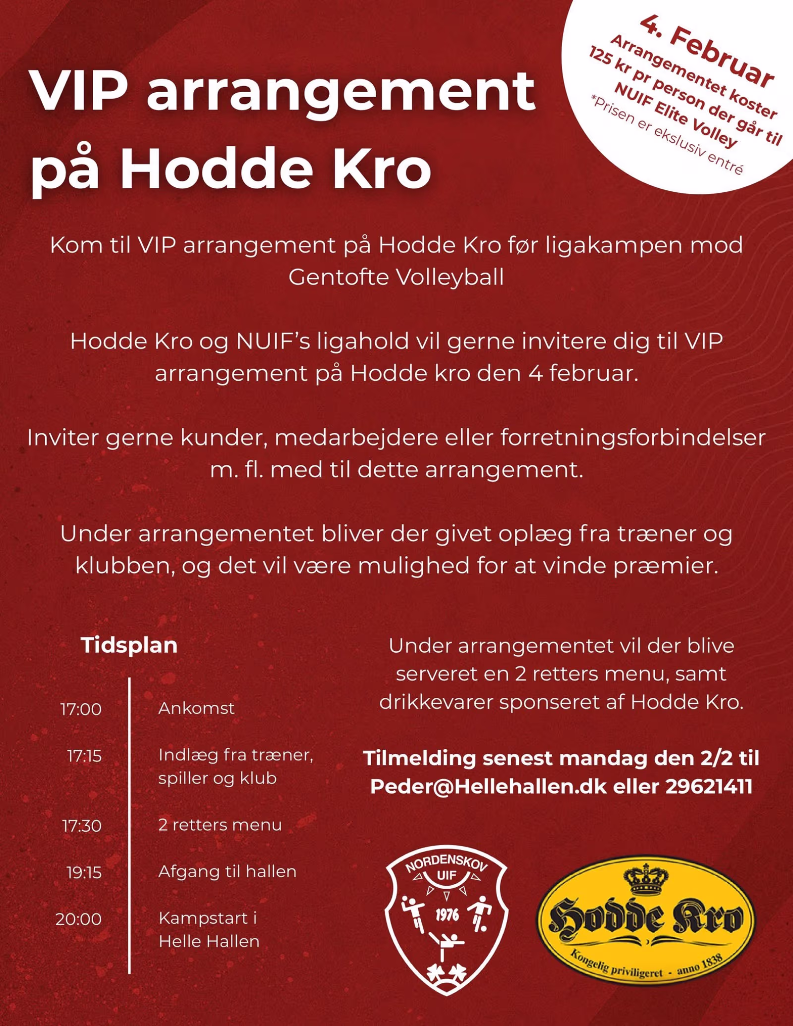 VIP middag før Gentofte-kamp