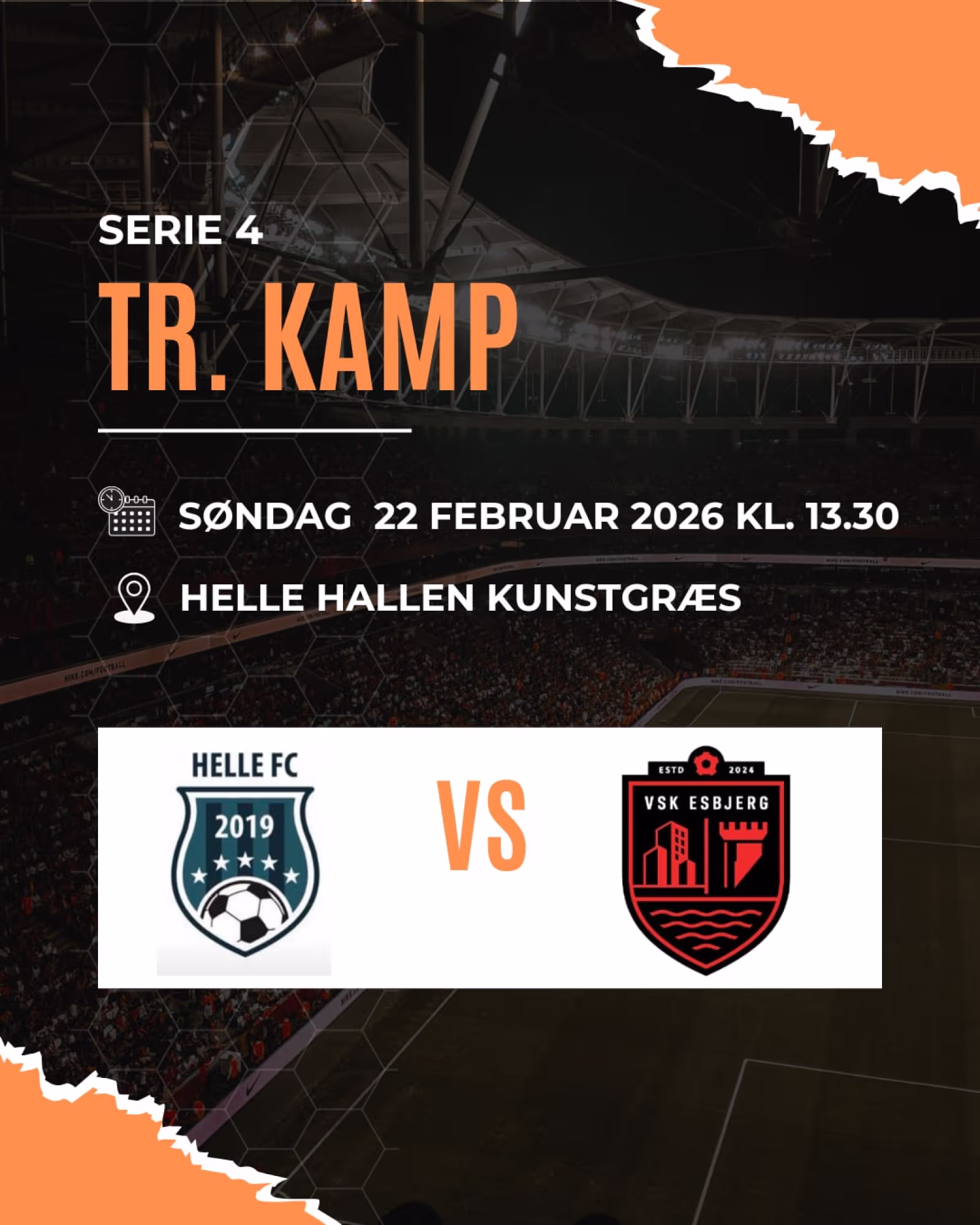 Fodbold. Træningskampe Helle FC Senior - serie 1 og serie 4 i kommende weekend